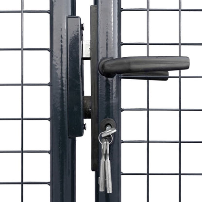 Cancello da Giardino in Rete di Acciaio Zincato 400x150 cm Grigio | homemem39