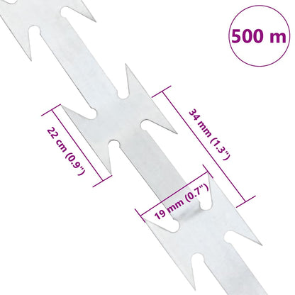 Filo Spinato Concertina con Lame in Acciaio Zincato 500 m | homemem39
