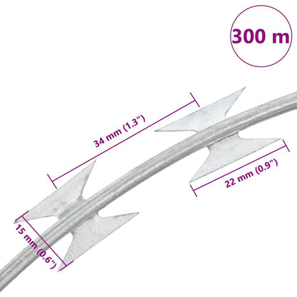Filo Spinato Fermagliato con Clip in Acciaio Zincato 300 m | homemem39