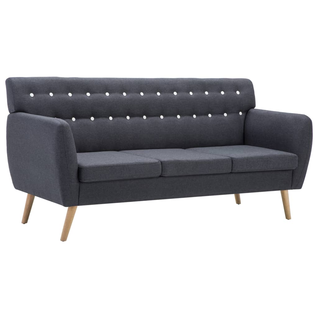 3-Sitzer-Sofa mit Stoffbezug, 172 x 70 x 82 cm, Dunkelgrau