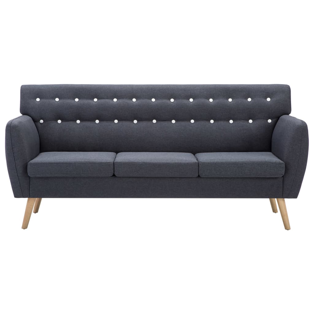 3-Sitzer-Sofa mit Stoffbezug, 172 x 70 x 82 cm, Dunkelgrau