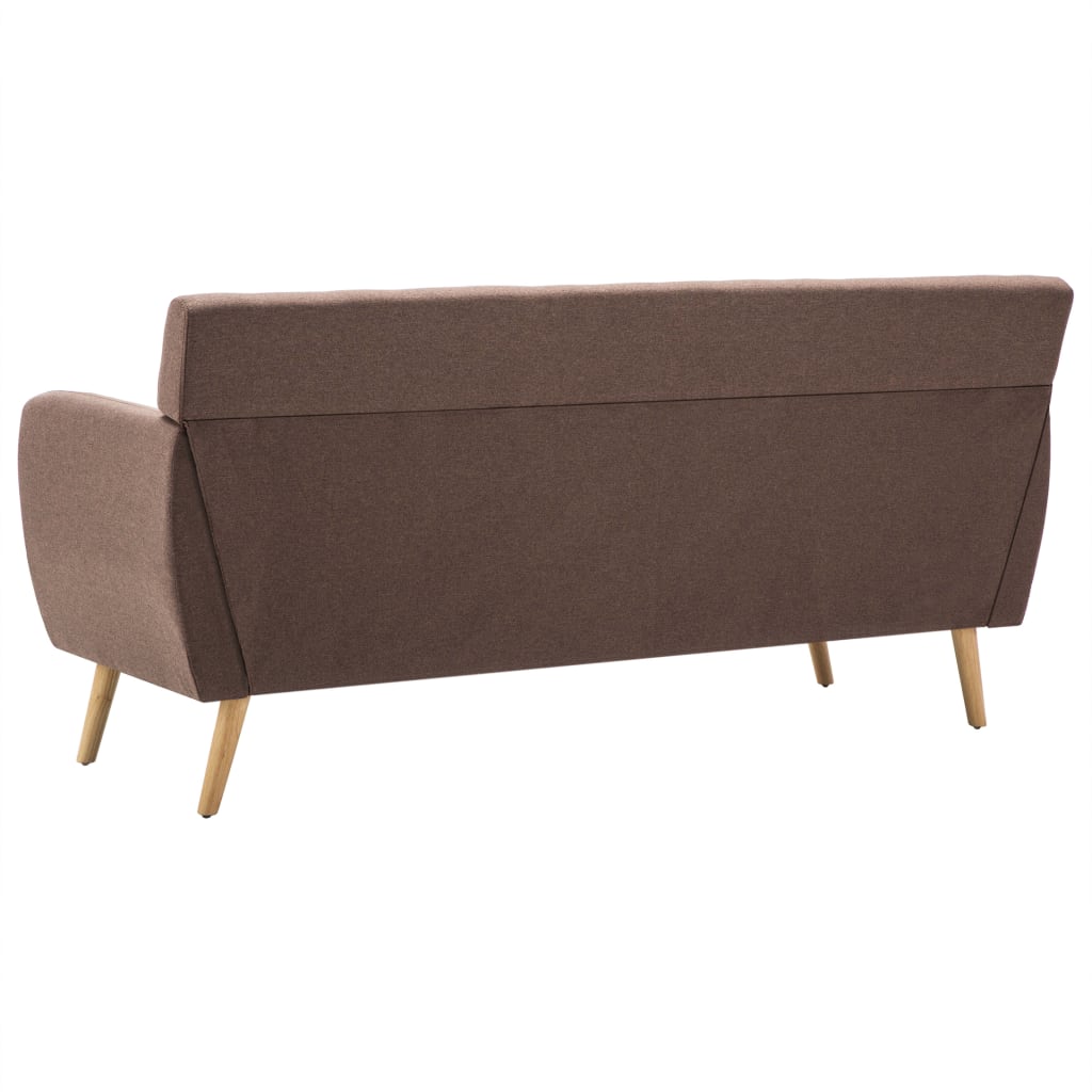 Divano a 3 Posti Rivestito in Tessuto 172x70x82 cm Marrone - homemem39