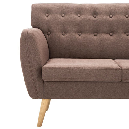Divano a 3 Posti Rivestito in Tessuto 172x70x82 cm Marrone