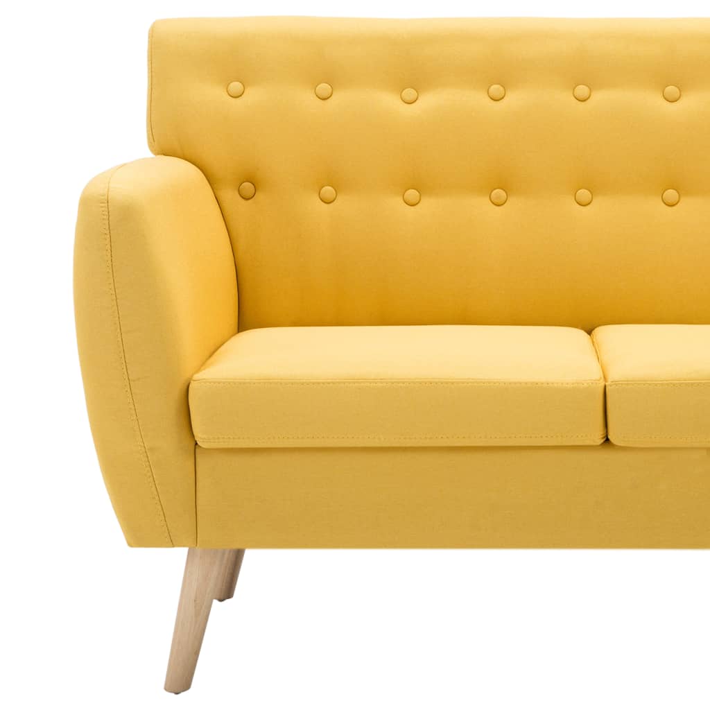 Divano a 3 Posti Rivestito in Tessuto 172x70x82 cm Giallo - homemem39