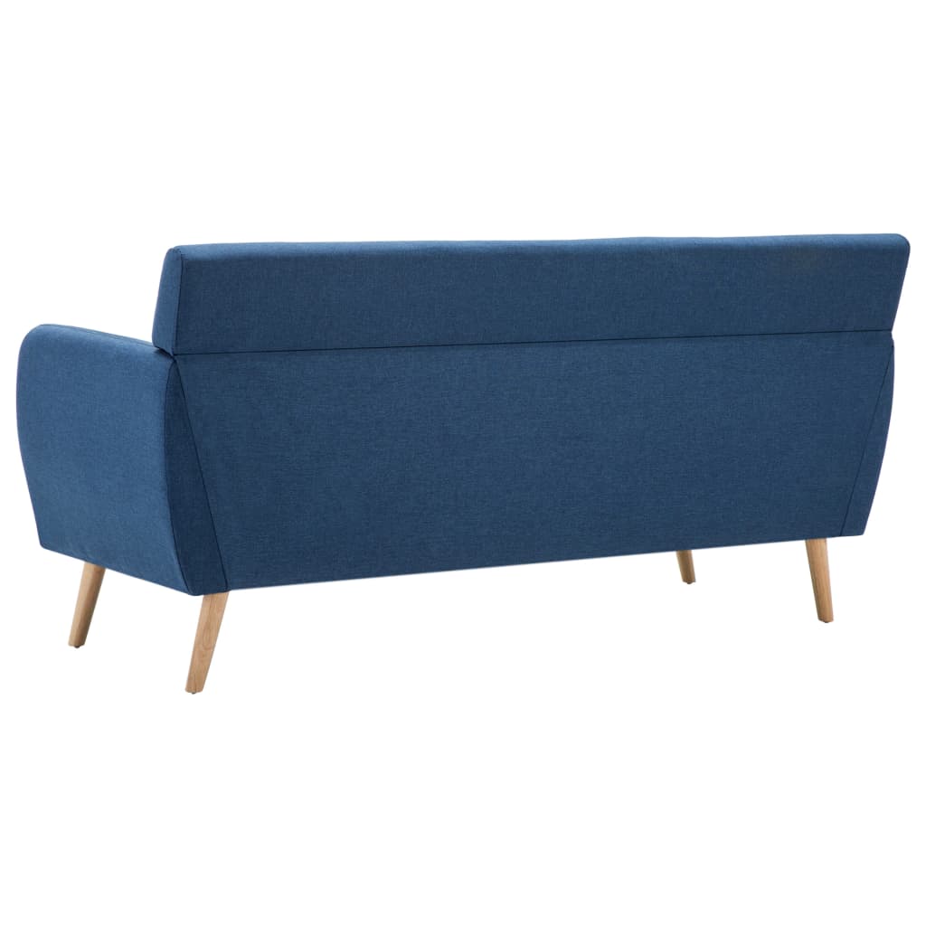 Divano a 3 Posti Rivestito in Tessuto 172x70x82 cm Blu