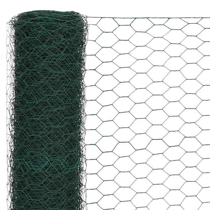 Recinzione in Rete per Pollaio in Acciaio e PVC 25x1,5 m Verde | homemem39
