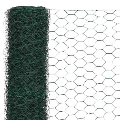 Recinzione in Rete per Pollaio in Acciaio e PVC 25x1,5 m Verde | homemem39