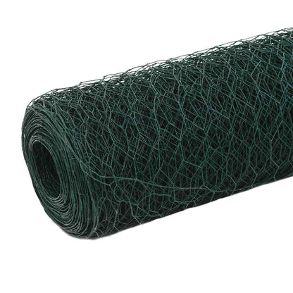Recinzione in Rete per Pollaio in Acciaio e PVC 25x1,2 m Verde | homemem39
