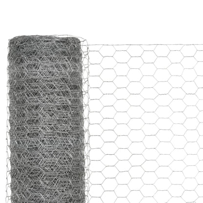 Recinzione in Rete per Pollaio Acciaio Zincato 25x1,2m Argento | homemem39