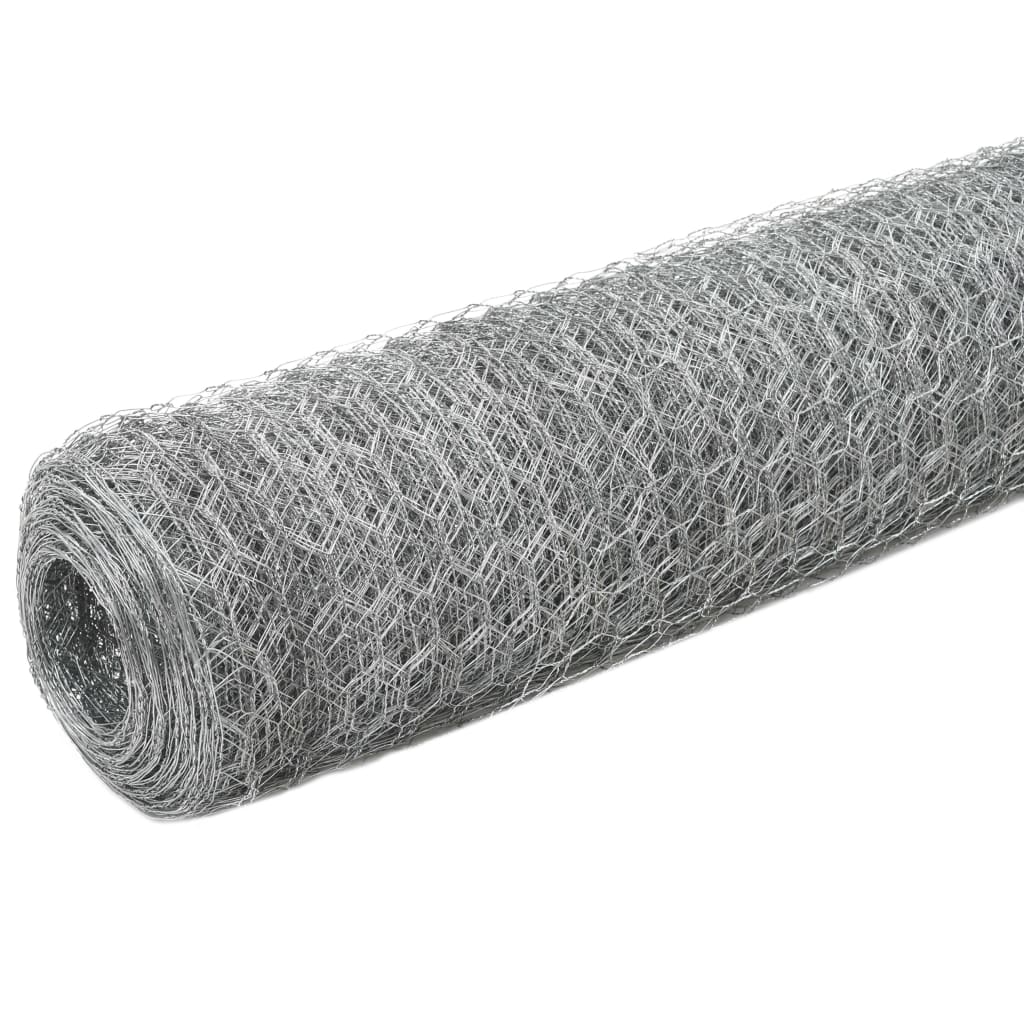 Recinzione in Rete per Pollaio Acciaio Zincato 25x1,2m Argento | homemem39