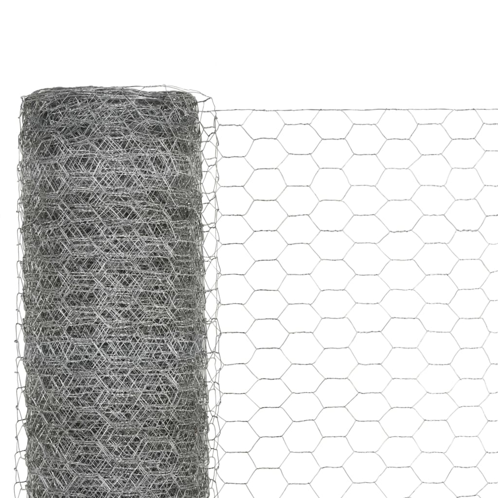 Recinzione in Rete per Pollaio Acciaio Zincato 25x1,2m Argento | homemem39