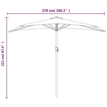 Ombrellone Balcone Palo in Alluminio Sabbia 270x144 cm a Metà