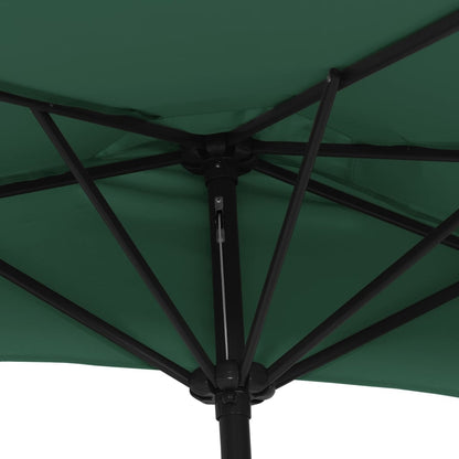 Ombrellone da Balcone Palo in Alluminio Verde 270x144 cm a Metà