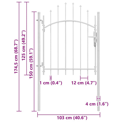 Cancello da Giardino Woerden in Acciaio 1x1,25m Bianco | homemem39