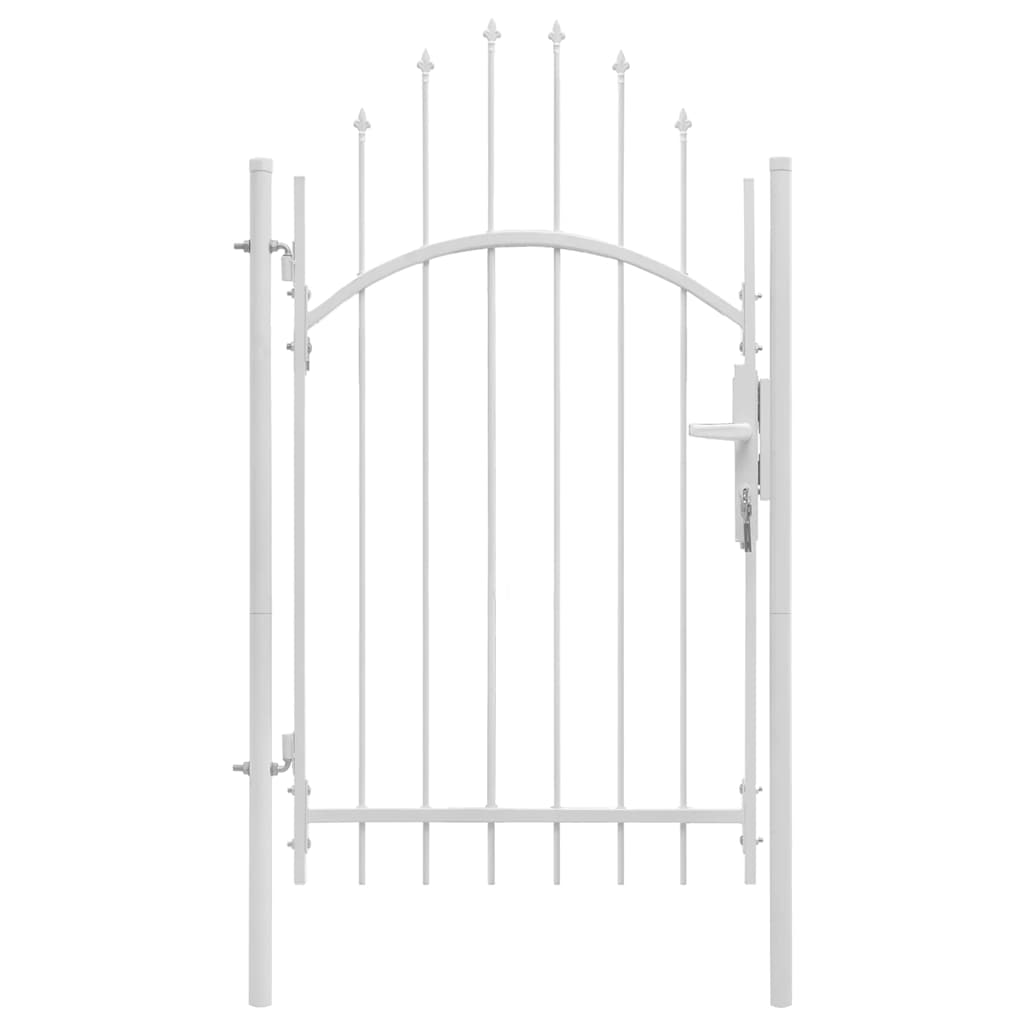 Cancello da giardino Woerden in acciaio 1x2,45 m Bianco | homemem39