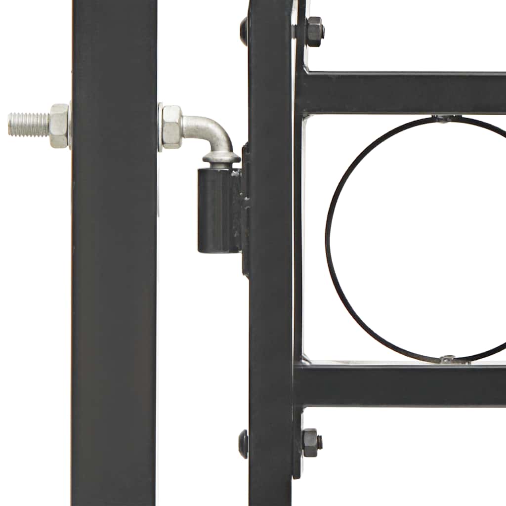 Cancello per recinzione ASSEN con parte superiore ad arco in acciaio 102x150 cm Nero | homemem39