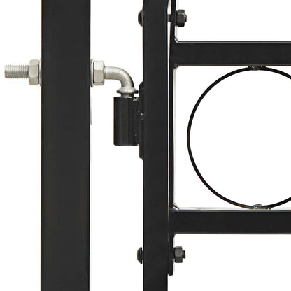 Cancello per recinzione ASSEN a doppia anta con parte superiore ad arco in acciaio 300x125 cm