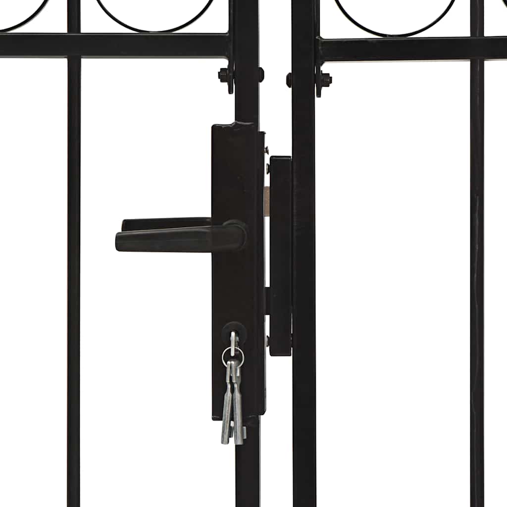 Cancello per recinzione ASSEN a doppia anta con parte superiore ad arco in acciaio 300x125 cm