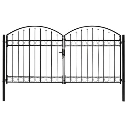 Cancello per recinzione ASSEN a doppia anta con parte superiore ad arco in acciaio 300x150 cm | homemem39