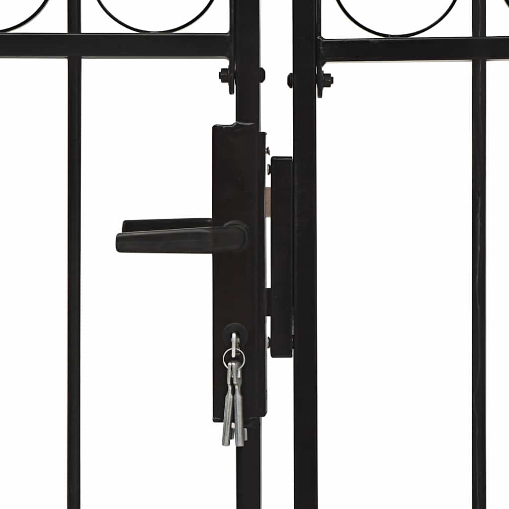Cancello per recinzione ASSEN a doppia anta con parte superiore ad arco in acciaio 300x150 cm | homemem39