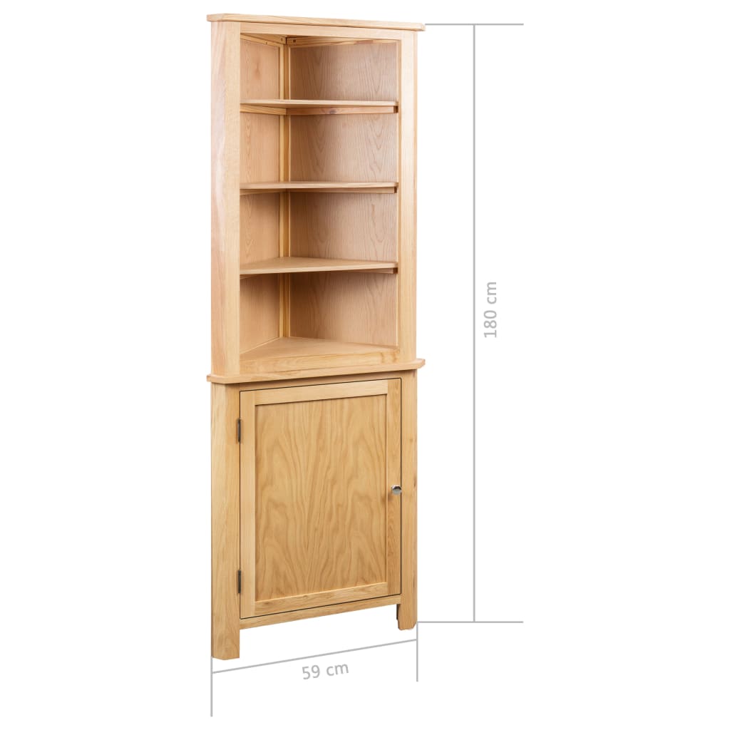 Armadietto ad Angolo 59x36x180 cm in Massello di Rovere | homemem39