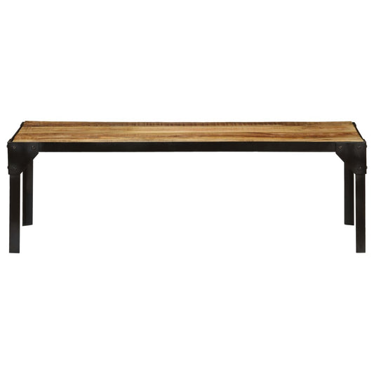 Tavolino da Salotto in Legno Massello di Mango e Acciaio 110 cm | homemem39
