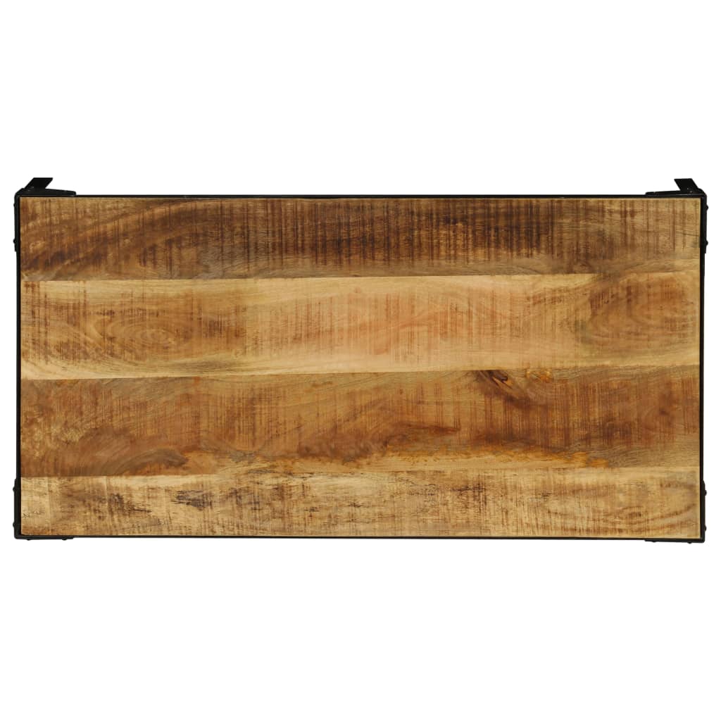Tavolino da Salotto in Legno Massello di Mango e Acciaio 110 cm | homemem39