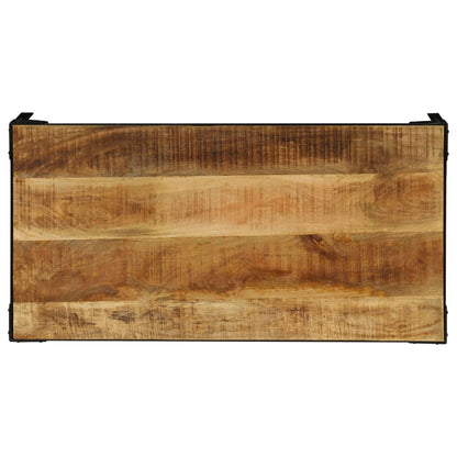 Tavolino da Salotto in Legno Massello di Mango e Acciaio 110 cm | homemem39