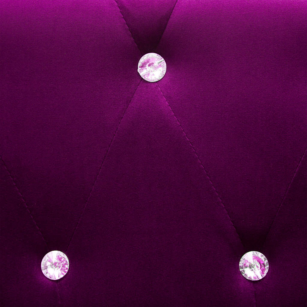 Divano Chesterfield a 3 Posti in Velluto 199x75x72 cm Viola | homemem39