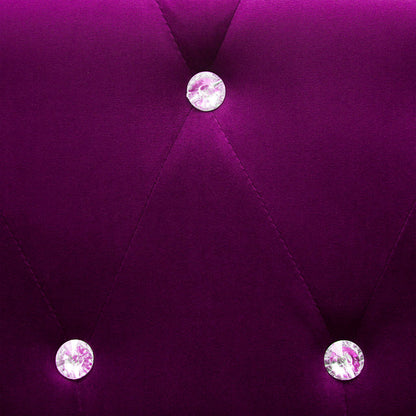 Divano Chesterfield a 3 Posti in Velluto 199x75x72 cm Viola | homemem39