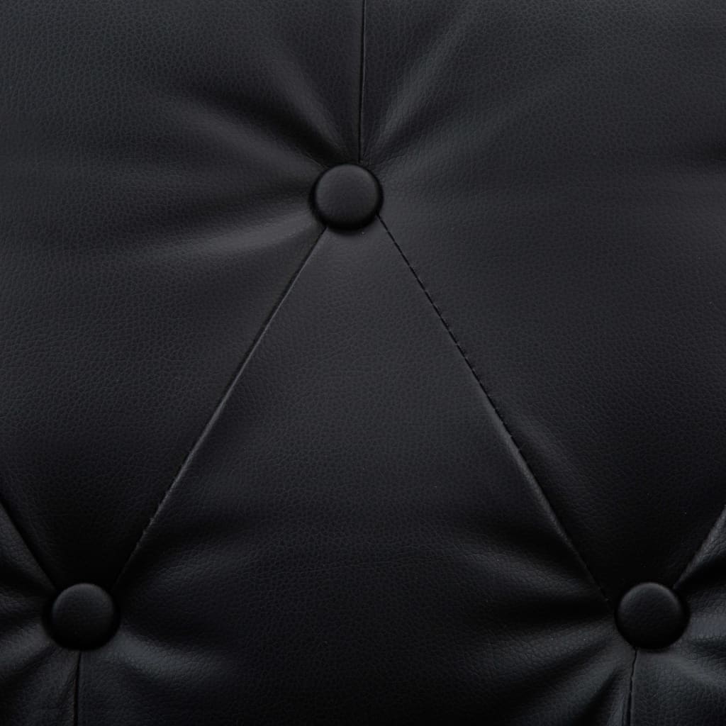 Divano Chesterfield a 3 Posti Rivestito in Similpelle Nero | homemem39