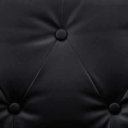 Divano Chesterfield a 3 Posti Rivestito in Similpelle Nero | homemem39