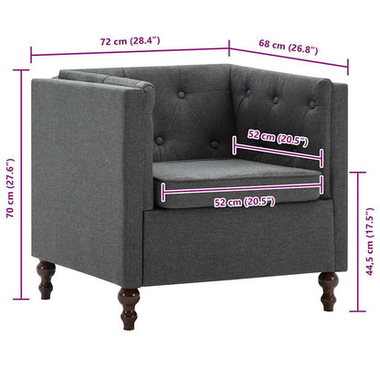 Poltrona Grigio Scuro in Tessuto - homemem39