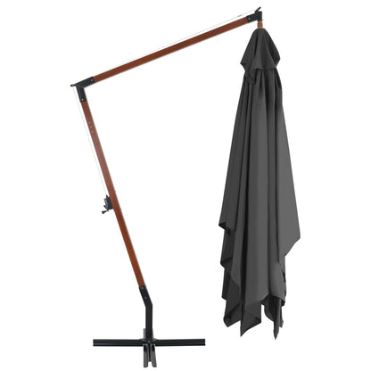 Ombrellone a Sbalzo con Palo in Legno 400x300 cm Antracite | homemem39