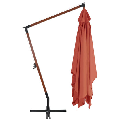 Ombrellone a Sbalzo con Palo in Legno 400x300 cm Terracotta | homemem39
