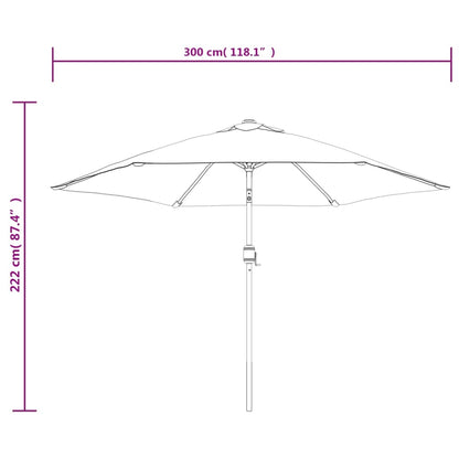 Ombrellone da Esterni con Palo in Metallo 300 cm Grigio Talpa | homemem39