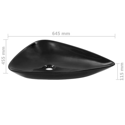 Triangular Black Ceramic Sink 645x455x115 mm