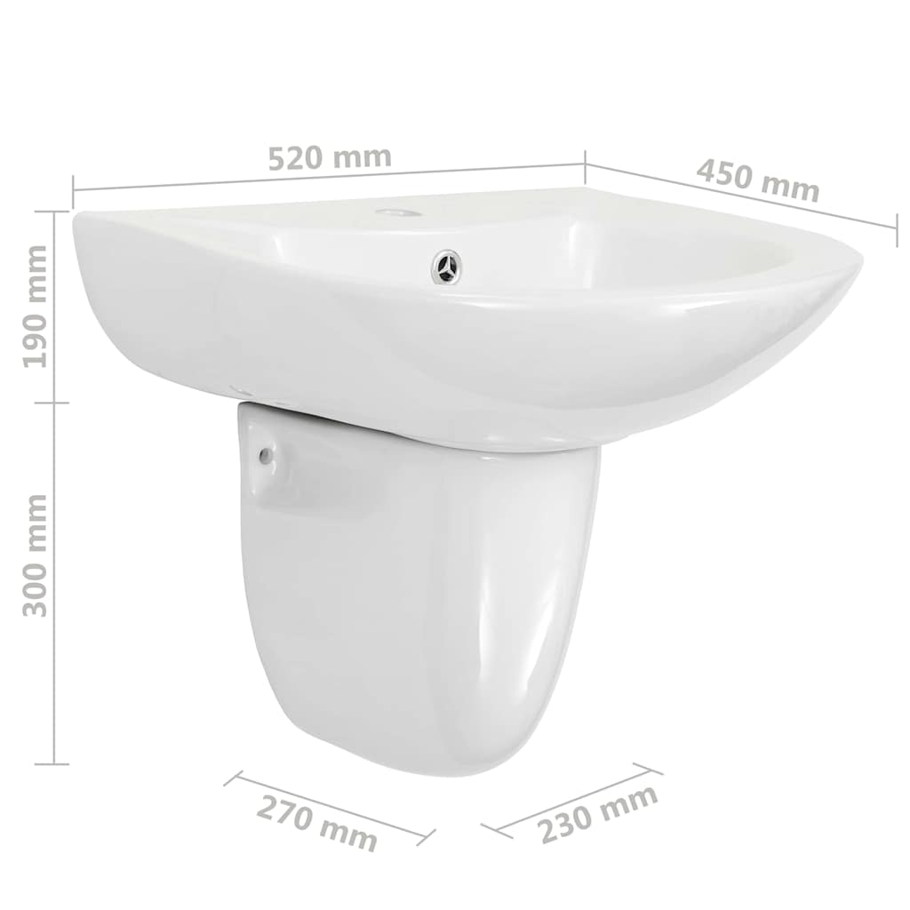 Lavabo Bianco 52 x 45 x 49 cm Ceramica Smaltata | homemem39