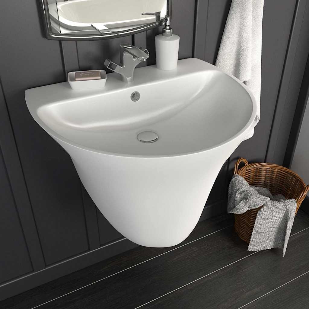Lavabo Bianco 56 x 48 x 42 cm Ceramica Smaltata