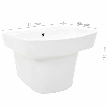 Lavabo Bianco 50 x 45 x 41 cm Ceramica Smaltata