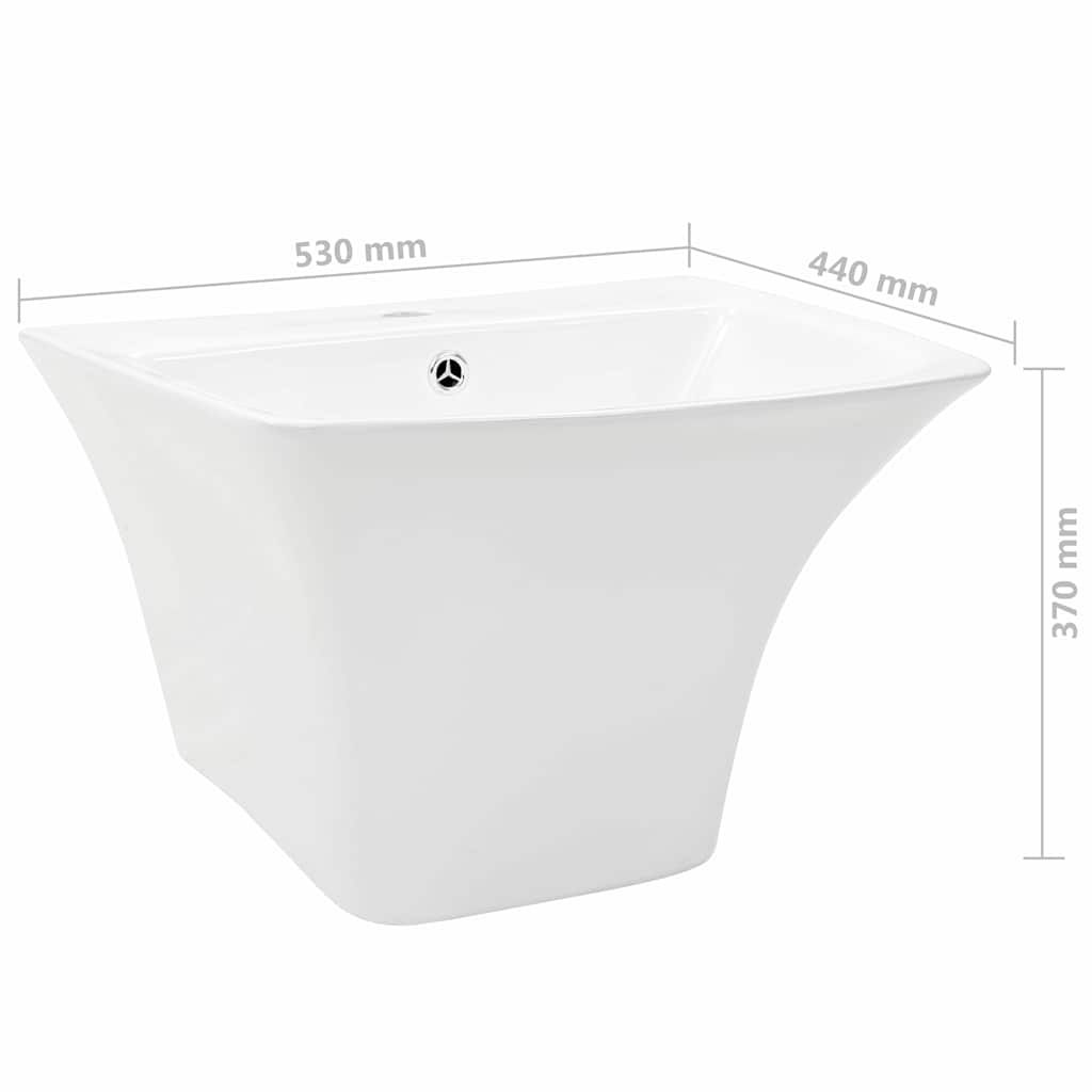 Lavabo Bianco 53 x 44 x 37 cm Ceramica Smaltata