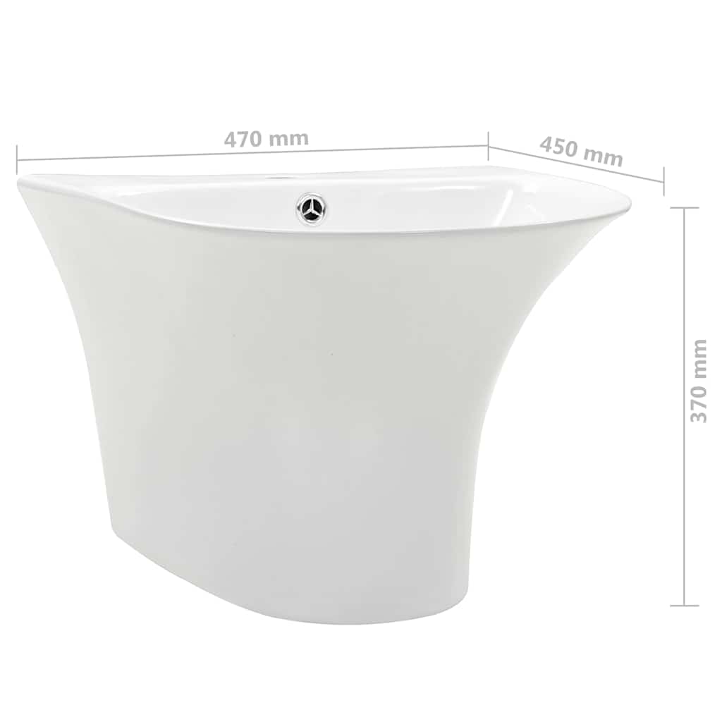Lavabo Bianco 47 x 45 x 37 cm Ceramica Smaltata