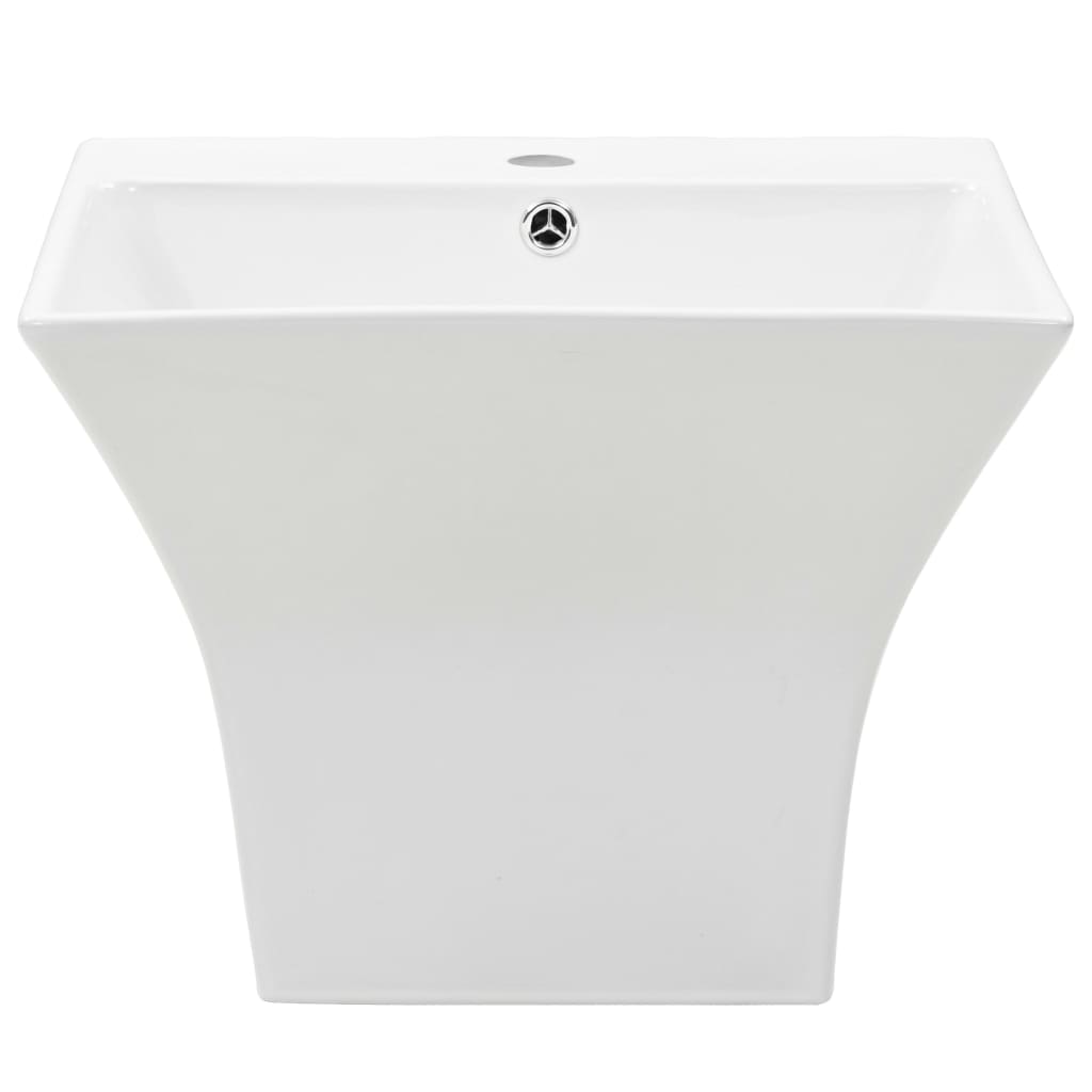 Wall-mounted washbasin in white ceramic 500x450x410 mm