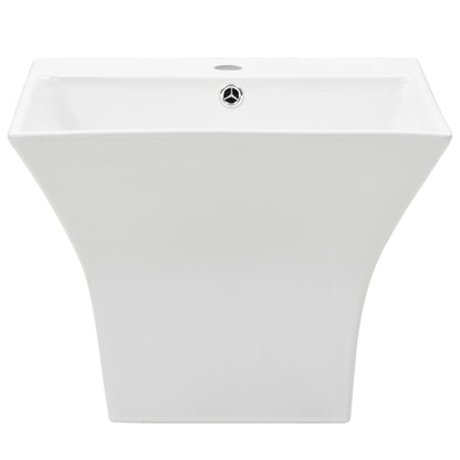 Wall-mounted washbasin in white ceramic 500x450x410 mm