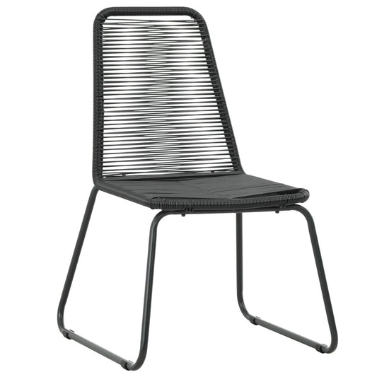 Sedie da Giardino 2 pz in Polyrattan Nero | homemem39