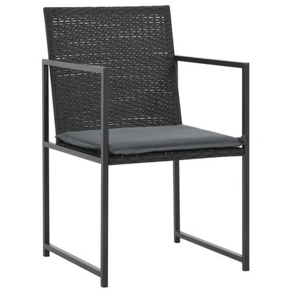 Set da Pranzo da Giardino 5 pz con Cuscini in Polyrattan Nero | homemem39