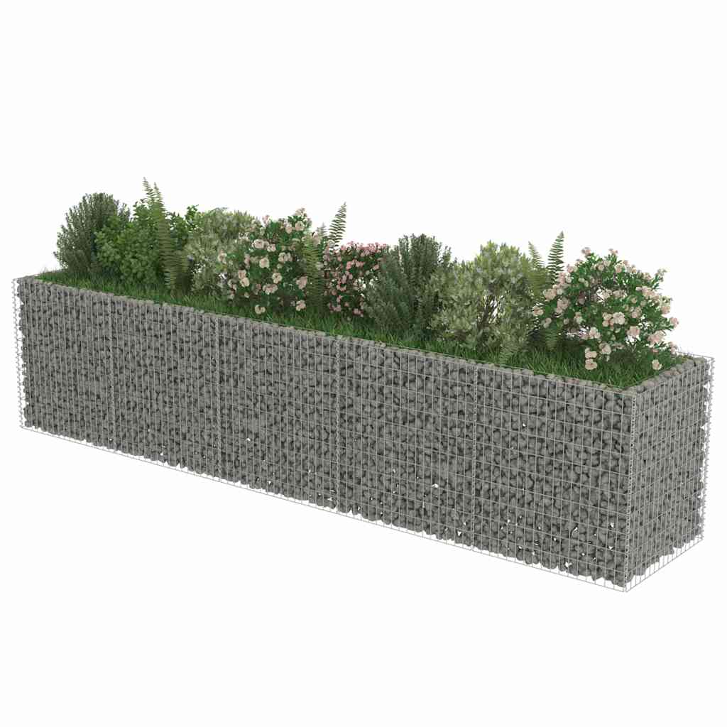 Gabbione Letto Rialzato in Acciaio Zincato 450x90x100 cm