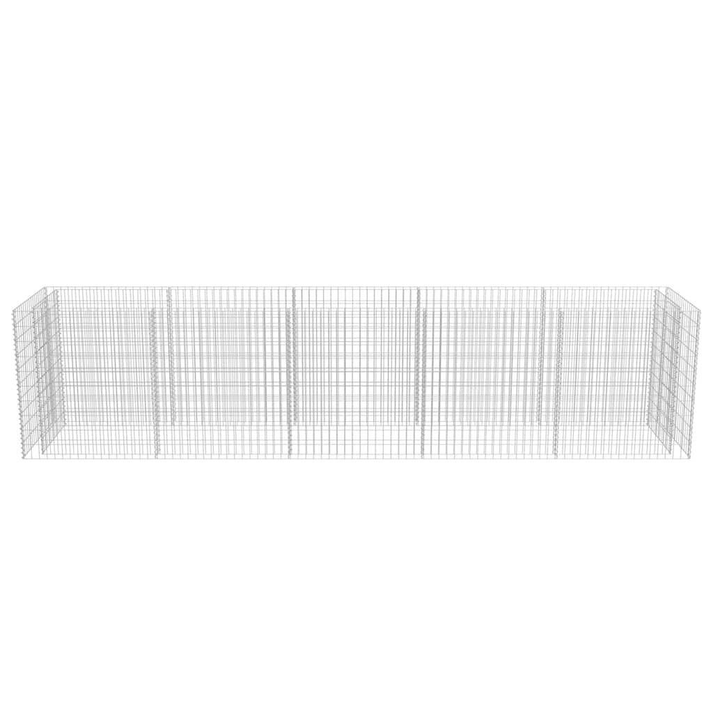 Gabbione Letto Rialzato in Acciaio Zincato 450x90x100 cm | homemem39