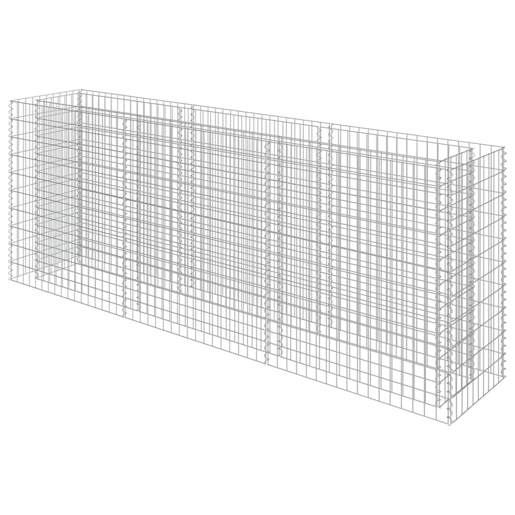 Gabbione Letto Rialzato in Acciaio Zincato 270x50x100 cm | homemem39