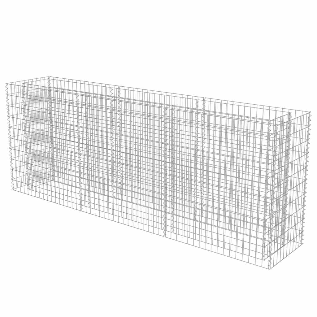 Gabbione Letto Rialzato in Acciaio Zincato 270x50x100 cm | homemem39